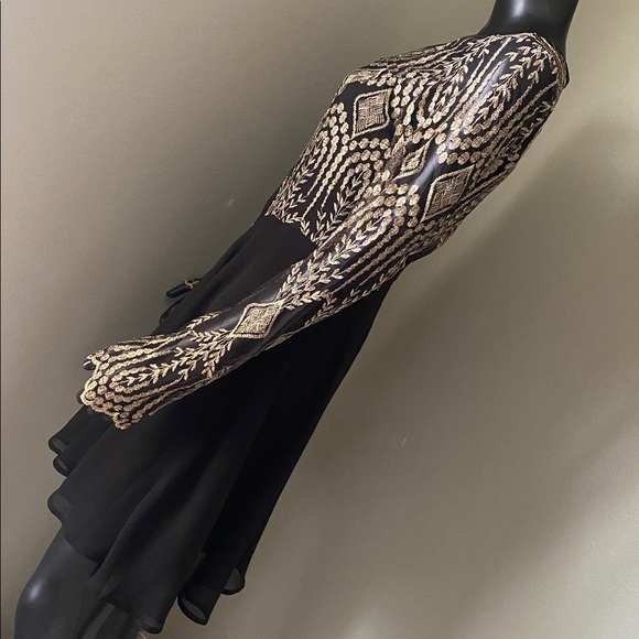 Altar'd State Black Dress with Gold Detailing - Picture 6 of 14